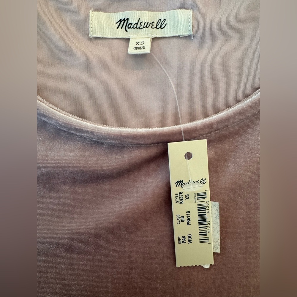 NWT Women’s Madewell Velvet Blouse Top in Wisteria Dove Size XS - Picture 6 of 6
